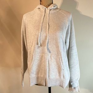 New Plus Size STYLE & Co Solid Heather Gray Grey Hoodie Jacket Sweater